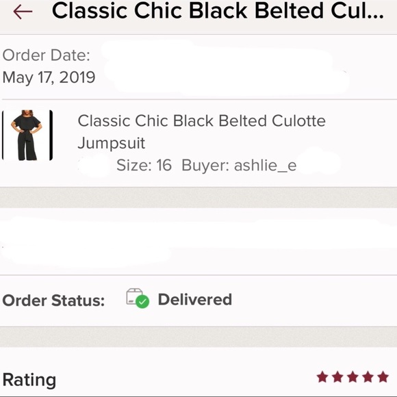 Black Classic Belted Culotte Jumpsuit - Picture 6 of 6